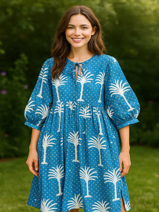 Indian Cotton Hand block Print Dress for Women